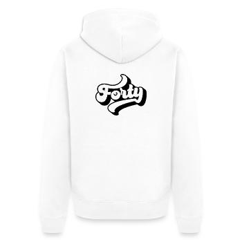 Forty 40th Birthday Men Women 40 Years Old - Unisex Premium Organic Zip Hoodie - white - Back - Thijin (182cm)