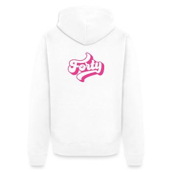 Quarante-40e anniversaire pour les femmes de 40 ans - Veste à capuche bio Premium Unisexe - blanc - Dos - Thijin (182cm)
