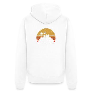 Desert Sunset Camel Silhouette - Unisex Premium Organic Zip Hoodie - white - Back - Thijin (182cm)
