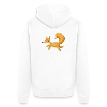 Yellow fox on the run - Unisex Premium Organic Zip Hoodie - white - Back - Thijin (182cm)
