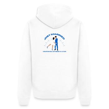 just married | Wedding - Unisex Premium Organic Zip Hoodie - white - Back - Thijin (182cm)