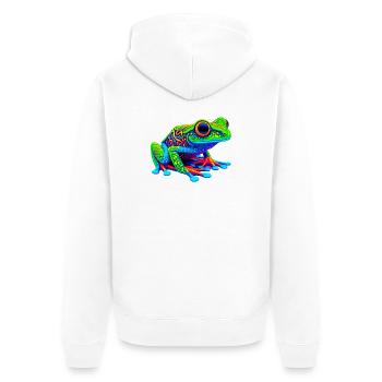 Frog - Unisex Premium Organic Zip Hoodie - white - Back - Thijin (182cm)