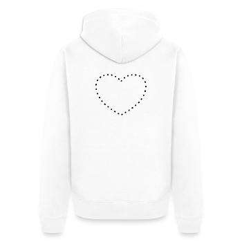 Herz black dots - Unisex Premium Bio Zip Hoodie - Weiß - Hinten - Thijin (182cm)