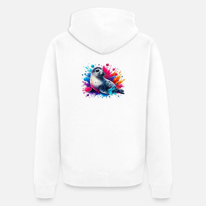 Phoque - Veste à capuche bio Premium Unisexe - blanc