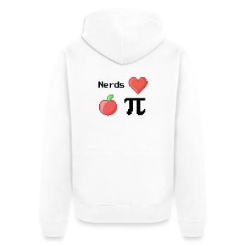 nerds love apple pi pie sprüche math s pixel - Unisex Premium Bio Zip Hoodie - Weiß - Hinten - Thijin (182cm)