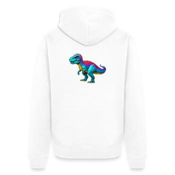 Dinosaur - Unisex Premium Organic Zip Hoodie - white - Back - Thijin (182cm)