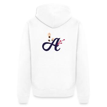 Eleganter Buchstabe 'A' mit Blumen - Unisex Premium Bio Zip Hoodie - Weiß - Hinten - Thijin (182cm)