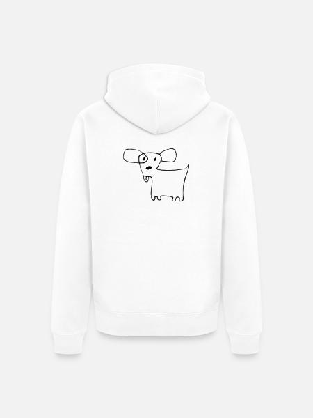 02 Doggie Shorts - Unisex Premium Organic Zip Hoodie - white