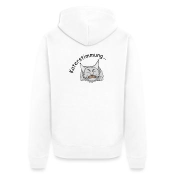 Katerstimmung - Unisex Premium Bio Zip Hoodie - Weiß - Hinten - Thijin (182cm)