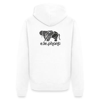 e.le.phant - Unisex Premium Organic Zip Hoodie - white - Back - Thijin (182cm)