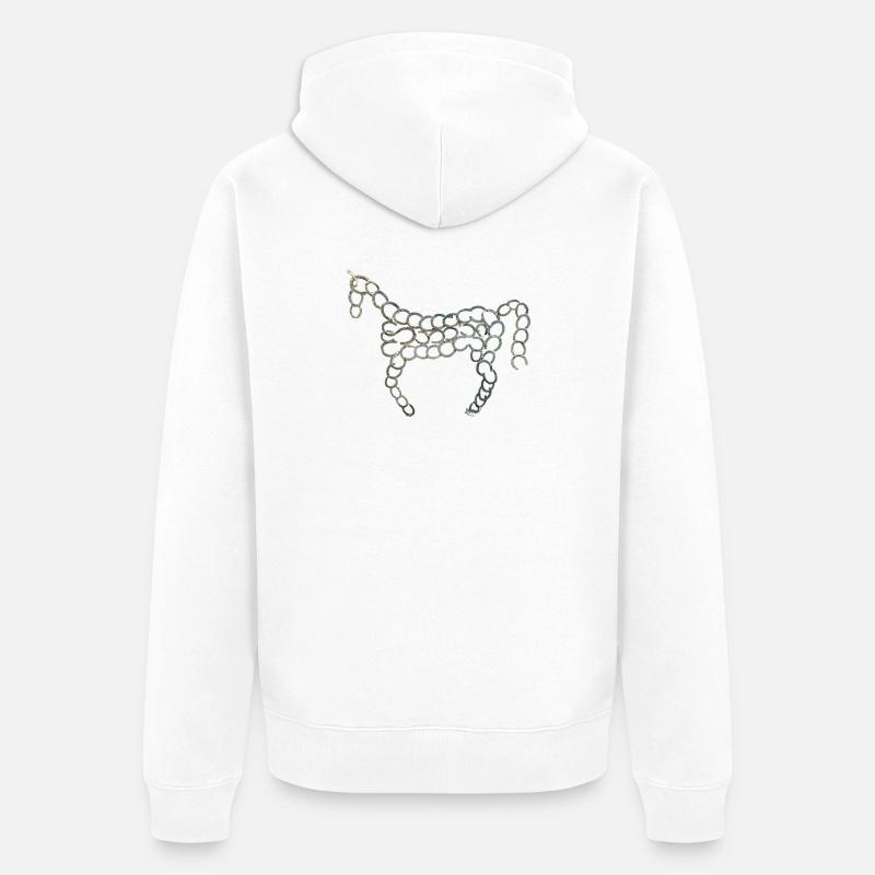 Cheval de fer - Veste à capuche bio Premium Unisexe - blanc