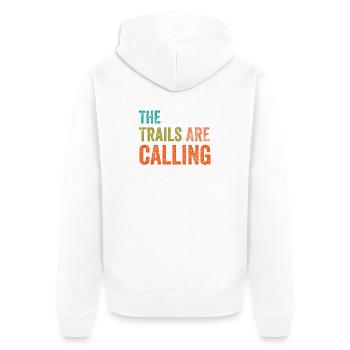 Die Spuren rufen - Unisex Premium Bio Zip Hoodie - Weiß - Hinten - Thijin (182cm)