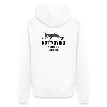 T-shirt Lazy cat – Not moving - Veste à capuche bio Premium Unisexe - blanc - Dos - Thijin (182cm)