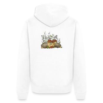 Igel - Unisex Premium Bio Zip Hoodie - Weiß - Hinten - Thijin (182cm)