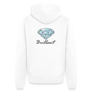 Brillant Diamant - Unisex Premium Bio Zip Hoodie - Weiß - Hinten - Thijin (182cm)