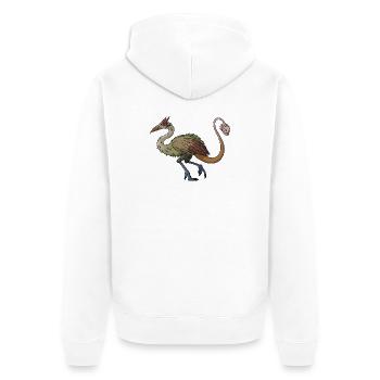 Köder-Gnade - Unisex Premium Bio Zip Hoodie - Weiß - Hinten - Thijin (182cm)