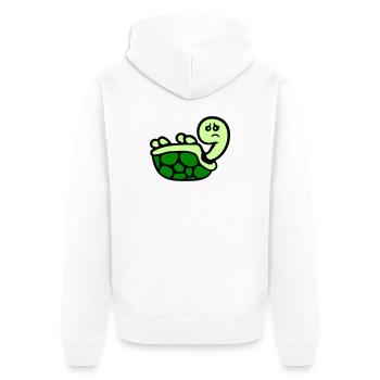 Tortue renversée sur le dos, triste - Veste à capuche bio Premium Unisexe - blanc - Dos - Thijin (182cm)