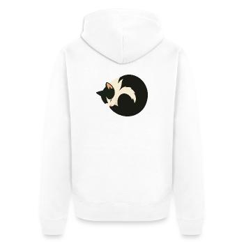 Chat endormi mignon dans un style minimaliste - Veste à capuche bio Premium Unisexe - blanc - Dos - Thijin (182cm)