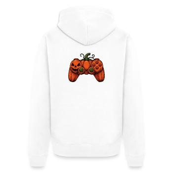 Contrôleur d’Halloween Pumpkin Duo - Veste à capuche bio Premium Unisexe - blanc - Dos - Thijin (182cm)
