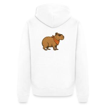 Capybara cool avec lunettes de soleil et bandana orange - Veste à capuche bio Premium Unisexe - blanc - Dos - Thijin (182cm)