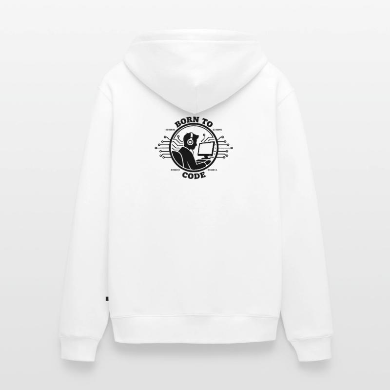 Coder Born to Code Programmer Unisex Premium Organic Zip Hoodie
