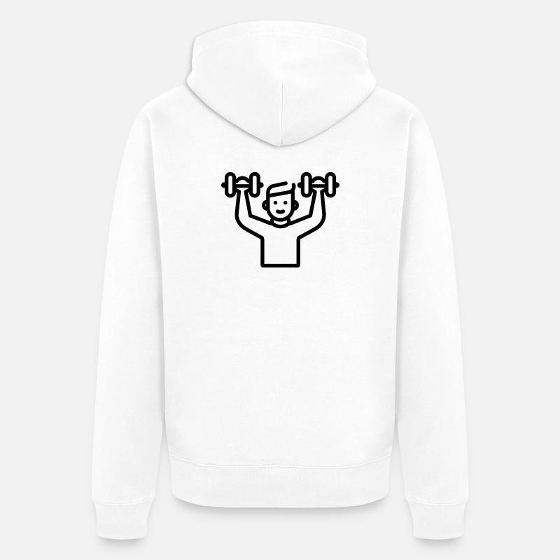 musculation - Veste à capuche bio Premium Unisexe - blanc