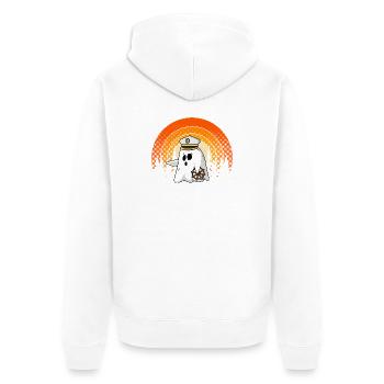 Boat Boating Captain Halloween Ghost Costume - Unisex Premium Organic Zip Hoodie - white - Back - Thijin (182cm)