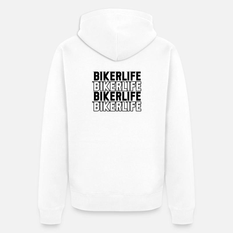 Biker_life_fast - Veste à capuche bio Premium Unisexe - blanc