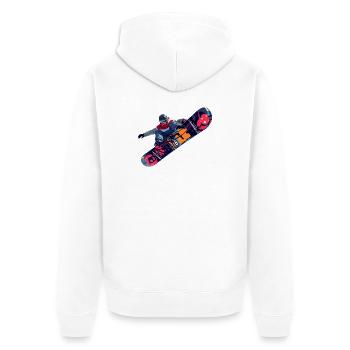 Snowboard - Unisex Premium Bio Zip Hoodie - Weiß - Hinten - Thijin (182cm)