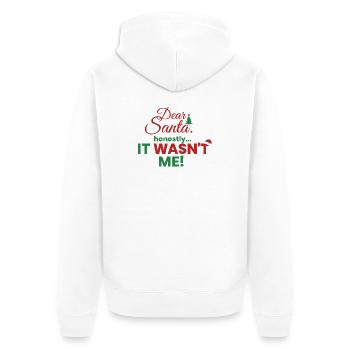 Cher Père Noël – Honnêtement, ce n’était pas moi ! - Veste à capuche bio Premium Unisexe - blanc - Dos - Thijin (182cm)