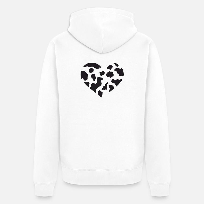 Meilleur graphique créatif de vache en noir blanc - Veste à capuche bio Premium Unisexe - blanc