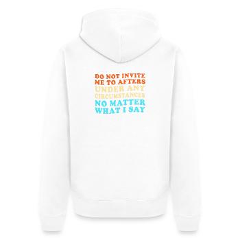 Techno House Electro Festival Hardstyle EDM - Unisex Premium Bio Zip Hoodie - Weiß - Hinten - Thijin (182cm)