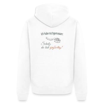 J’ai mesuré : Chérie, tu es géniale ! - Veste à capuche bio Premium Unisexe - blanc - Dos - Thijin (182cm)