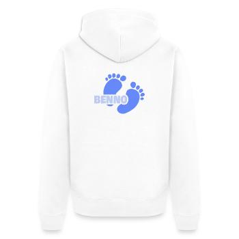 Birth of Benno - Unisex Premium Organic Zip Hoodie - white - Back - Thijin (182cm)