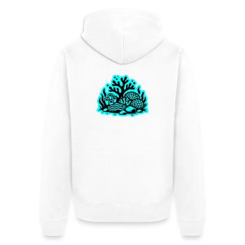 Korallenriff Ozean Korallen Symbol - Unisex Premium Bio Zip Hoodie - Weiß - Hinten - Thijin (182cm)