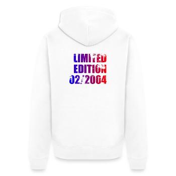 22e anniversaire Édition Limitée 02/2004 - Veste à capuche bio Premium Unisexe - blanc - Dos - Thijin (182cm)