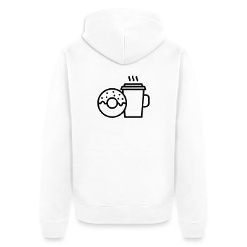 Donut et tasse de café - Veste à capuche bio Premium Unisexe - blanc - Dos - Thijin (182cm)