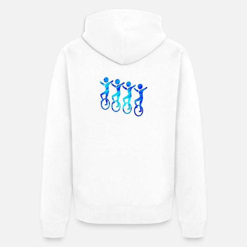 4er monocycle | Style libre monocycle - Veste à capuche bio Premium Unisexe - blanc