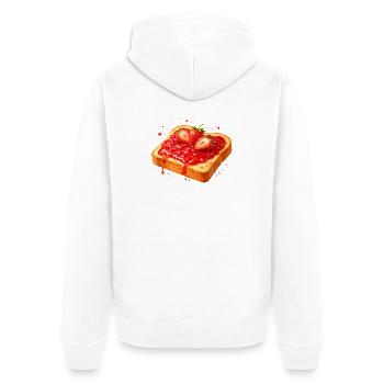 Illustration du pain grillé avec de la confiture de fraises - Veste à capuche bio Premium Unisexe - blanc - Dos - Thijin (182cm)