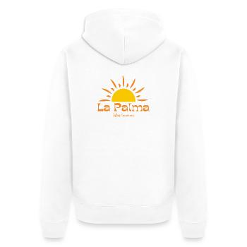 La Palma Sunset Sunburst  - Unisex Premium Organic Zip Hoodie - white - Back - Thijin (182cm)