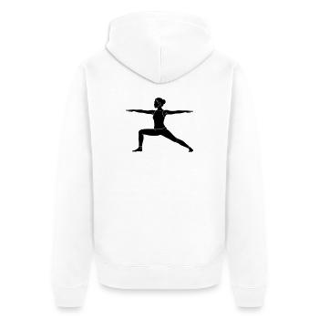 Warrior Yoga Pose Silhouette - Unisex Premium Bio Zip Hoodie - Weiß - Hinten - Thijin (182cm)
