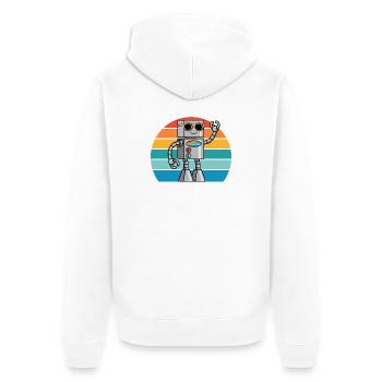 Retro Ki robot for technology lovers & robot fans - Unisex Premium Organic Zip Hoodie - white - Back - Thijin (182cm)