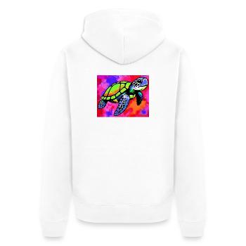 turtle - Unisex Premium Organic Zip Hoodie - white - Back - Thijin (182cm)