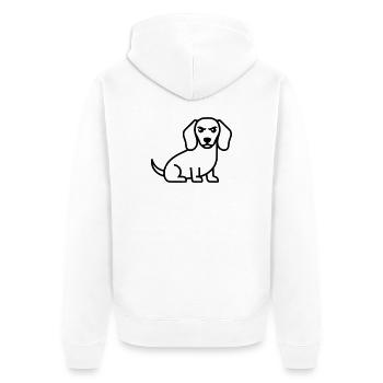 Mauvais Teckel Rond-plan - Veste à capuche bio Premium Unisexe - blanc - Dos - Thijin (182cm)