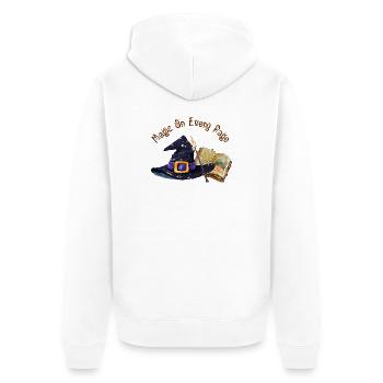 Magic Is On Every Page  - Unisex Premium Organic Zip Hoodie - white - Back - Thijin (182cm)