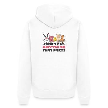 Humour végan amusant - Veste à capuche bio Premium Unisexe - blanc - Dos - Thijin (182cm)