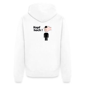 Kopf hoch - Unisex Premium Bio Zip Hoodie - Weiß - Hinten - Thijin (182cm)