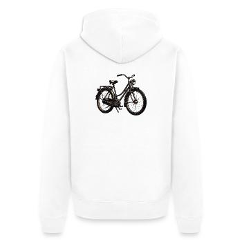 Vélo urbain d’illustration de vélo vintage - Veste à capuche bio Premium Unisexe - blanc - Dos - Thijin (182cm)