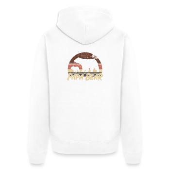 Papa Bear - Father Father's Day Gift - Unisex Premium Organic Zip Hoodie - white - Back - Thijin (182cm)