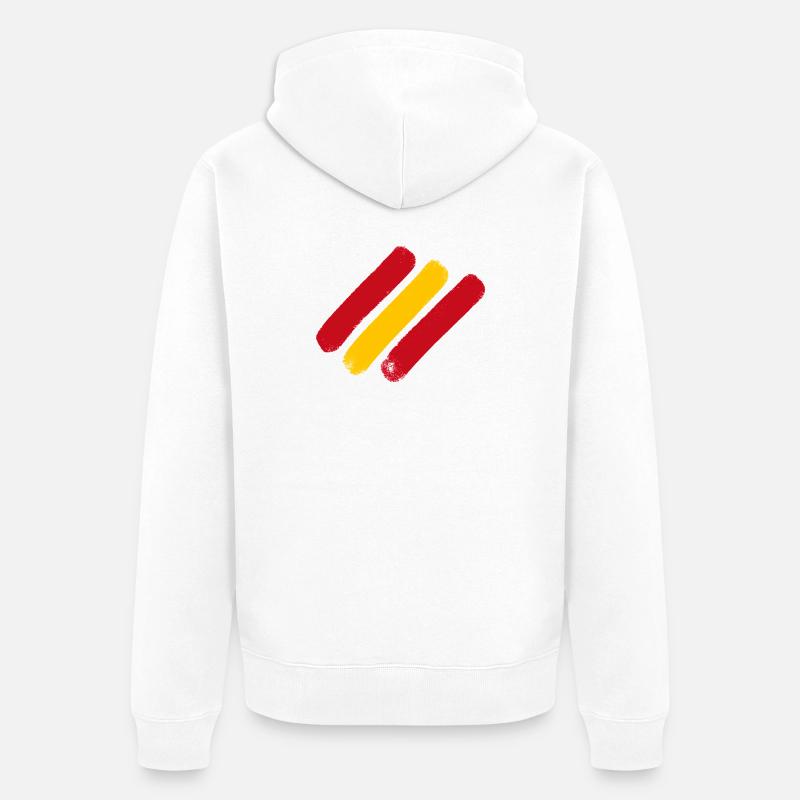 Espagne - Bandes de drapeau - Veste à capuche bio Premium Unisexe - blanc